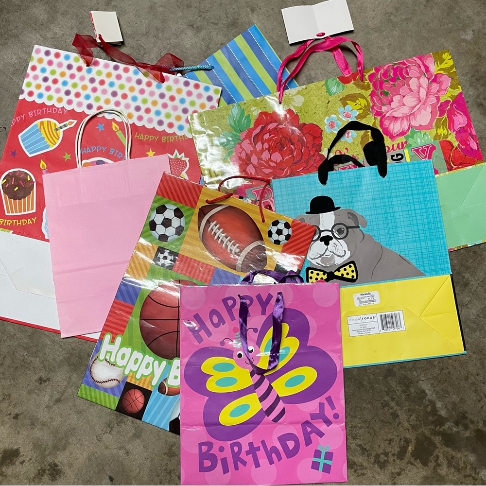 Gift Bags - 10 Assortment (different sizes and themes)